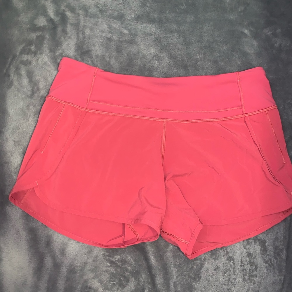 Coral lulu lemon shorts